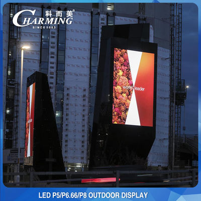 P5 Bezszwowy zewnętrzny ekran reklamowy LED montowany na słupie 320x160mm