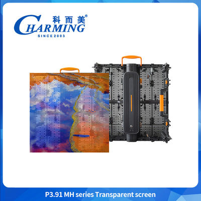 LED Flexible Transparent Film Display P3.91MH Series Transparent Screen Glass Display Cabinet Z Światłem LED