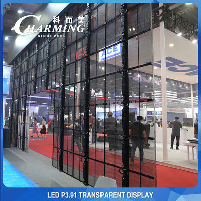Reklama w centrum handlowym P3.91 Przejrzysty LED Video Wall 4K Wewnętrzny