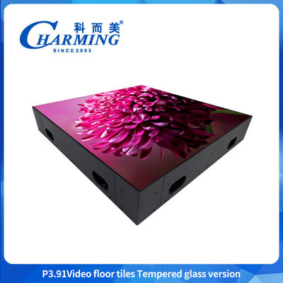 4K weselne podłogi taneczne SMD1921 P3.91 LED Efekt interaktywny 3D Gob Craft Jasny RGB pełnobarwny materiał szklany LED Video podłogi płytki