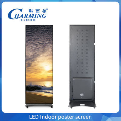 Przenośny P1.86-P2.5 Reklama cyfrowa w pomieszczeniach LED Plakat wyświetlacz LED Video Wall