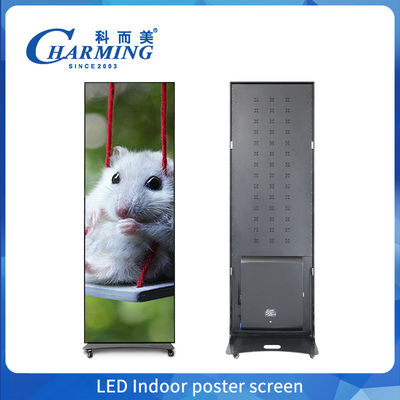Przenośny P1.86-P2.5 Reklama cyfrowa w pomieszczeniach LED Plakat wyświetlacz LED Video Wall