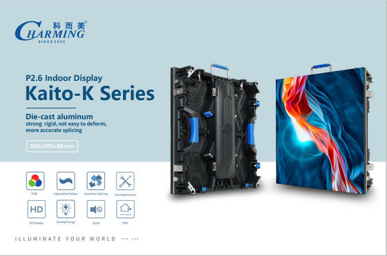Wysokiej jakości kolor rGB 400W P2.6 serii Kaito-K Ekran wewnętrzny 140 ° super szeroki kąt widzenia