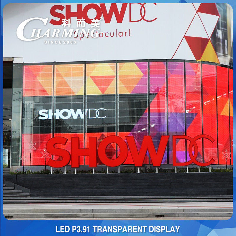 Reklama w centrum handlowym P3.91 Przejrzysty LED Video Wall 4K Wewnętrzny
