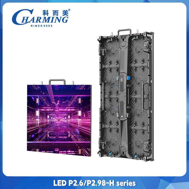 Wynajem wyświetlacza LED Wewnętrzny zewnętrzny pełnokolorowy LED ściana P2.6 Led Video Wall 500x500mm Gięty aluminium wyświetlacze