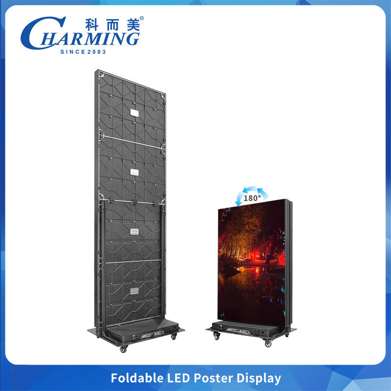 Dwustronny składany wyświetlacz wideo LED z P1.86 P2.5 Pixel Pitch i 657x2075mm Rozmiar szafki z szybkim blokadą krawędzi