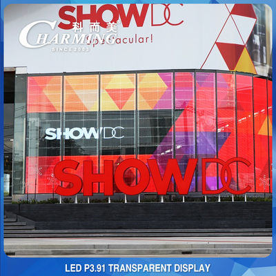 Reklama w centrum handlowym P3.91 Przejrzysty LED Video Wall 4K Wewnętrzny