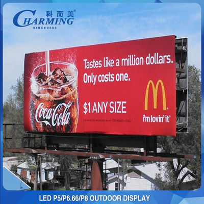 P5 Bezszwowy zewnętrzny ekran reklamowy LED montowany na słupie 320x160mm