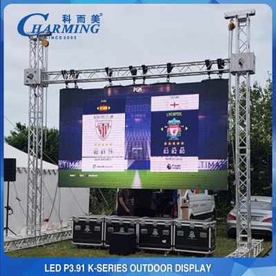Koncerty P3.91 Zewnętrzny ekran ścienny LED IP65 256x128 Zakrzywiony kształt