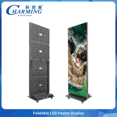 Wnętrze P1.86 P2 P2.5 Składany posterek LED z kółkiem Wideo LED Display Reklamy LED Screen